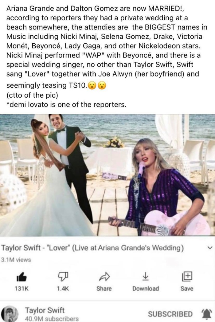 These Hilarious Memes Of Ariana Grande S Surprise Wedding Transform It Into A Typical Pinoy Party 8list Ph