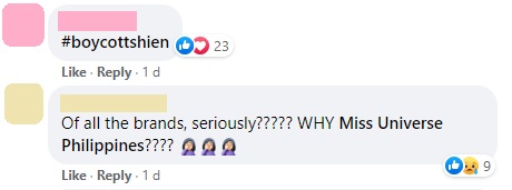 SHEIN Sponsors Miss Universe PH 2021 - comments