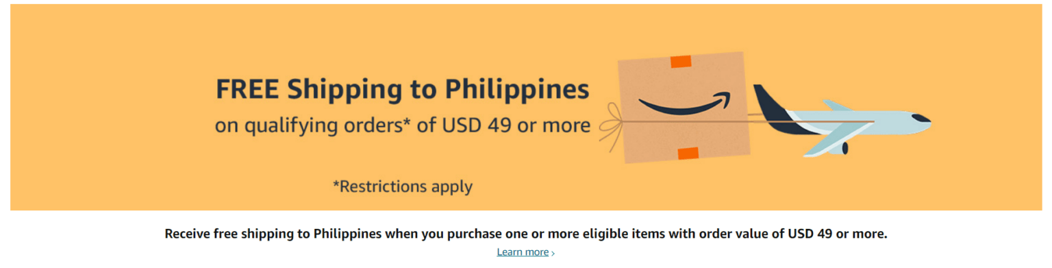 Does Amazon Have Free Shipping To Philippines