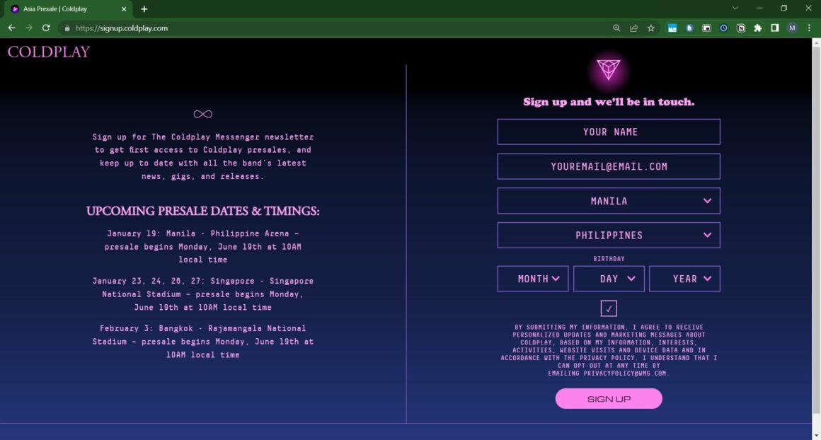 Coldplay PH Concert Details, Ticket Prices, How to Buy 8List.ph